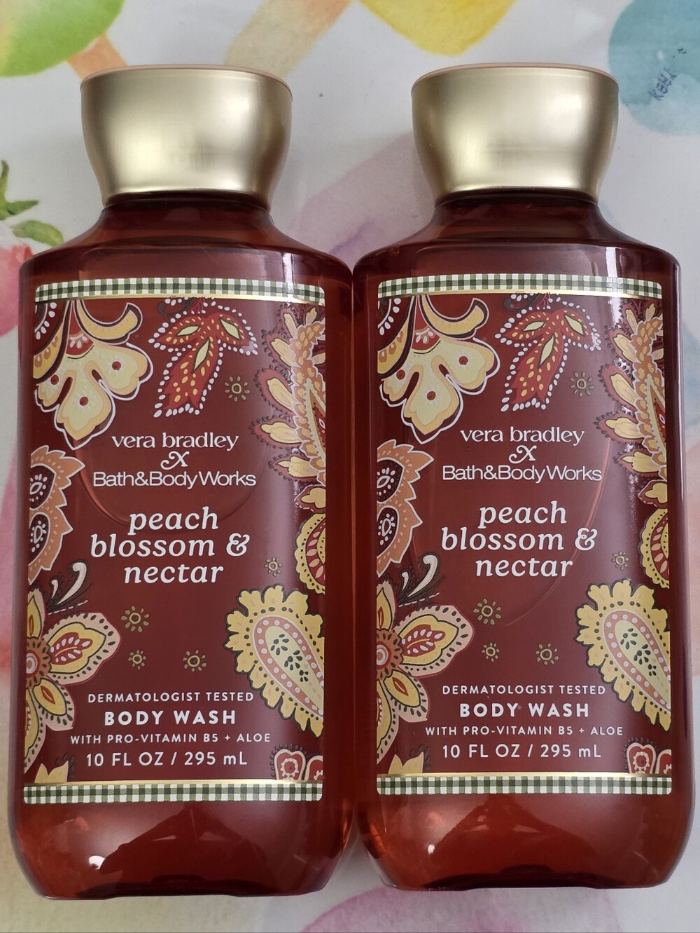 Bath & Body Works Peach Blossom & Nectar Body Wash 2pc Set NEW RARE